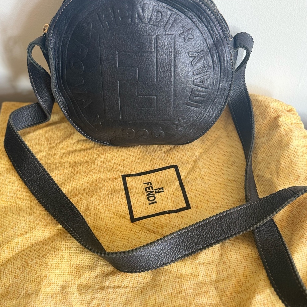 Fendi Black Embossed Crossbody Bag